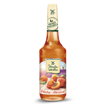 Image de Sirop de Pêche abricot MOULIN DE VALDONNE, bouteille