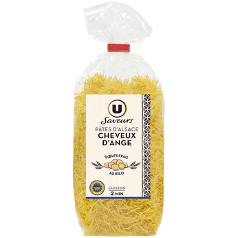 Image de U SAVEURS
Pâtes cheveux d'ange IGP d'Alsace aux oeufs - Sachet