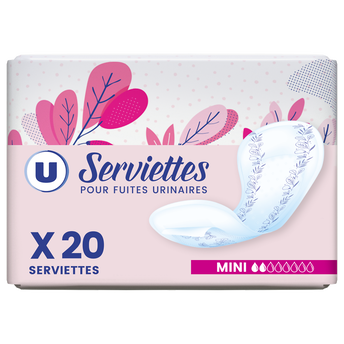 Image de U
Serviettes incontinence mini pour fuites urinaires