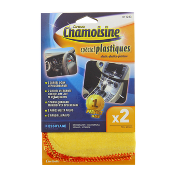 Image de Chiffon chamoisine, en coton, 40x50cm, jaune, 2 unités