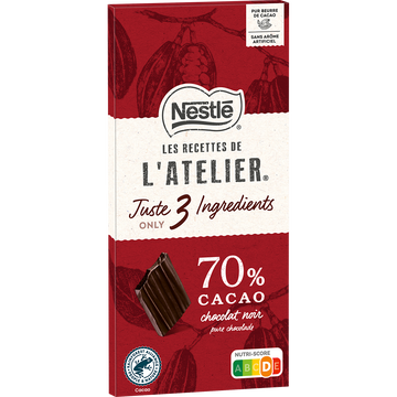 Nestlé Chocolat Noir Fruité 70% Les Recettes De L'atelier Nestle, Tablette De100g
