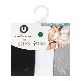 Image de U COLLECTION
Lot de 3 slips coton