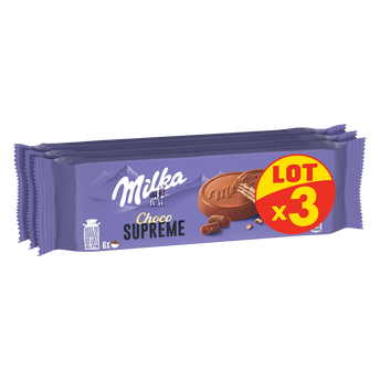 Image de Biscuits gaufrettes enrobés au chocolat au lait MILKA - Paquet de