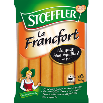 Stoeffler Saucisse De Francfort Stoeffler, 6x40g