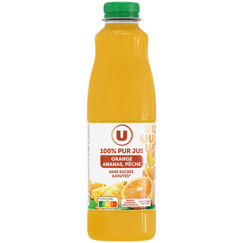 Image de U
Pur jus orange et Fruits ananas pêche  bouteille de