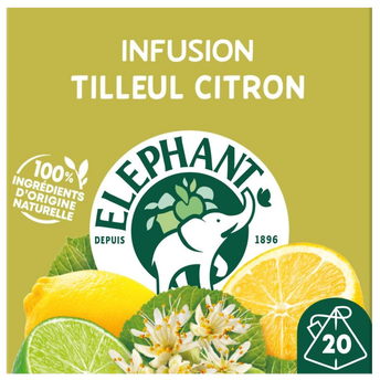 Image de Infusion tilleul citron ELEPHAN x20 sachets pyramid