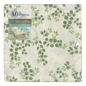 Image de U MAISON
Serviettes 3 Plis 40X40cm Cham