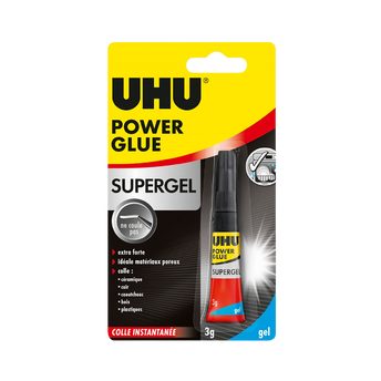 Image de UHU Power glue gel - Colle instantanée ultra rapide et forte, transparente