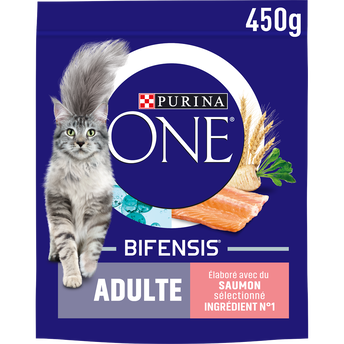 Image de Croquettes pour chat adulte Saumon, Céréales Complètes PURINA ONE
