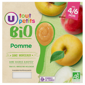 Image de U TOUT PETITS BIO
Petits pots bébé dessert pomme dès 4 à 6 mois