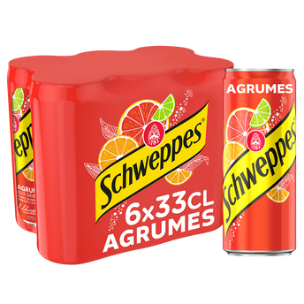 Image de Soda saveur Agrumes SCHWEPPES - le pack de 6 canettes de