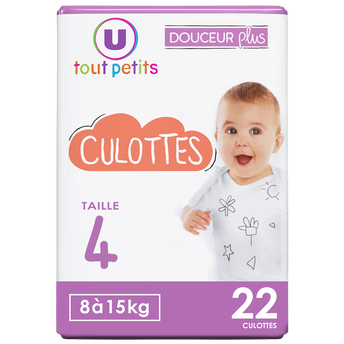 Image de U TOUT PETITS
Couches-Culottes douceur plus Taille 4, 8/15kg