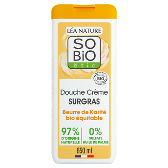Image de Douche karité sans sulfates SO'BIO, flacon de