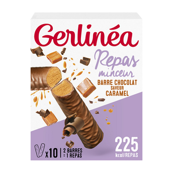 Image de GERLINEA - Barre caramel, repas minceur -  x10