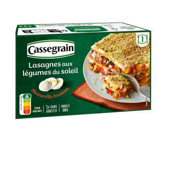Cassegrain Lasagnes Aux Légumes Du Soleil Mozzarella Fondante Cassegrain 300g