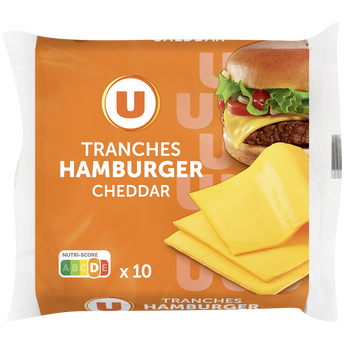 Image de U
Fromage fondu Cheddar pour hamburger 17%MG - Barquette 10 tranches