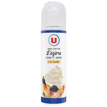 Image de U
Crème UHT légère fouettée à la vanille sous pression 20%mg