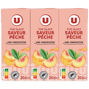 Image de U
Boisson au thé glacé saveur pêche briquette
