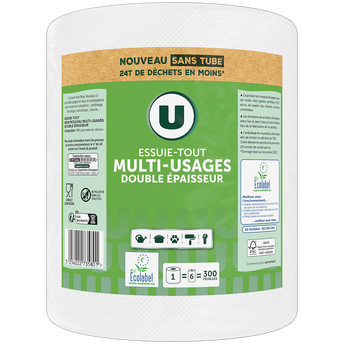 Image de U
Essuie-tout multi-usage blanc maxi rouleau