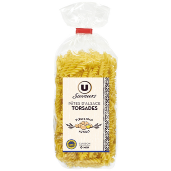 Image de U SAVEURS
Pâtes Torsade IGP d'Alsace aux oeufs -Sachet