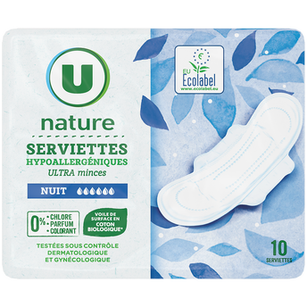 Image de U NATURE
Serviettes hygiéniques ultra mince nuit