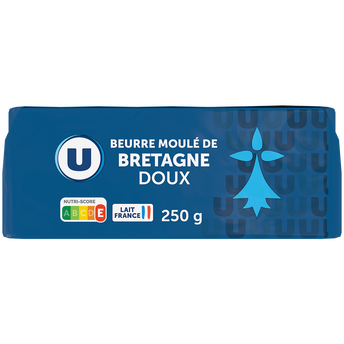 Image de U
Beurre moulé de Bretagne doux   82% de MG, plaquette de