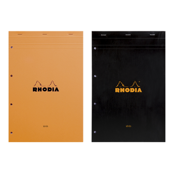 Image de Bloc note RHODIA, perforé, grands carreaux, 21x31,8cm, 160 pages, coloris assortis