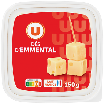 Image de U
Emmental français pasteurisé mini dés 30% de MG