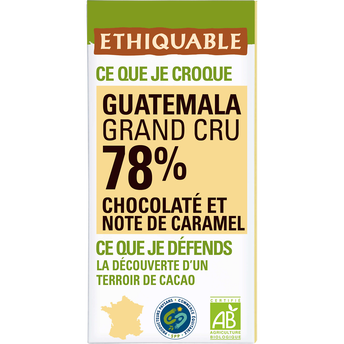 Image de ETHIQUABLE - Chocolat noir 78% Guatemala BIO - la tablette de