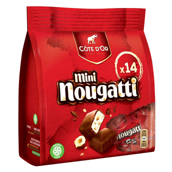 Image de Chocolat au lait fourré au nougat COTE D'OR, sachet x 14 mini