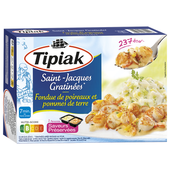 Image de Noix de St Jacques gratinées et fondue de poireaux pommes de terre TIPIAK