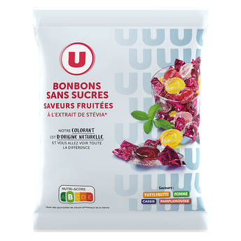 Image de U
Bonbons fruits stévia sans sucre