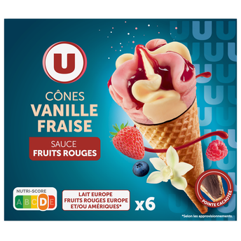 Image de U
Cônes glacés vanille fraise