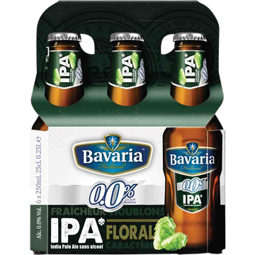 Bavaria Bière Sans Alcool Ambrée Ipa Bavaria, 0°0, Pack 6x25cl
