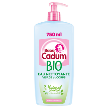 Image de Eau nettoyante visage & corps hypoallergénique BEBE CADUM bio 750mlnatural