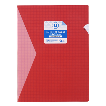 Image de U
Cahier piqure 24x32cm 96p petits carreaux 5x5 polypro