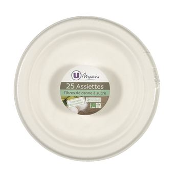 Image de U MAISON
Assiette ronde pulpe de canne à sucre 17cm