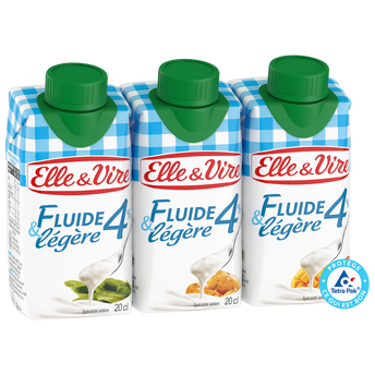 Image de Crème UHT extra-légère fluide 4% MG ELLE&VIRE - 60