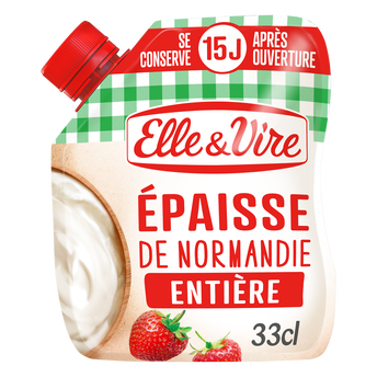 Image de Crème fraîche épaisse entière 30% MG ELLE&VIRE - poche