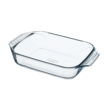 Image de PLAT RECTANGULAIRE PYREX EN VERRE 28X17CM TRANSPARENT AVEC POIGNEE