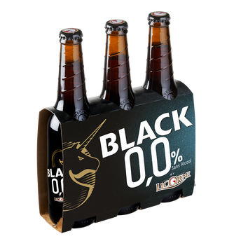 Image de Bière brune sans alcool Licorne black 0°