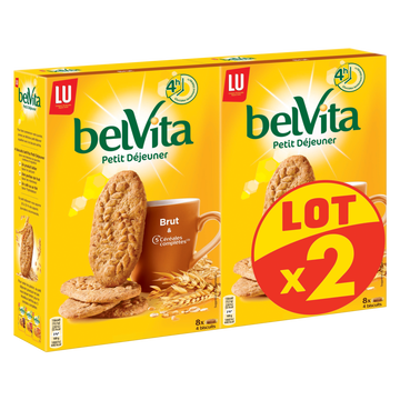 LU Biscuits Petit Déjeuner Brut De Céréales Belvita Lu, 2 X 400g