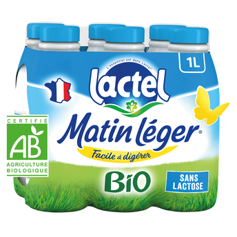Image de Lait sans lactose 1,2% mg MATIN LEGER LACTEL UHT bouteille