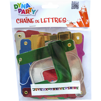 Image de Guirlande chaine lettre en carton "Joyeux Anniversaire"