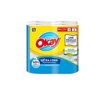 Image de Essuie-tout XXL blanc OKAY, 4 rouleaux équivalent à 6