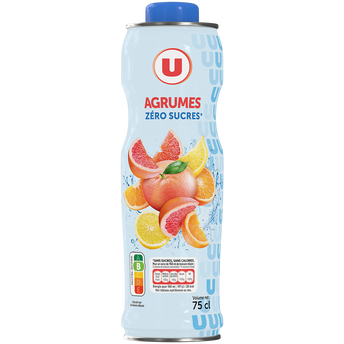 Image de U
Boisson concentré au pamplemousse rose, citron et orange aromatisée avec édulcorant bouteille de