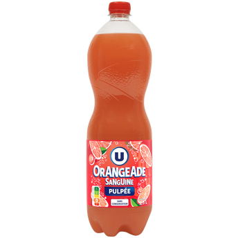 Image de U
Boisson gazéifiée aux jus d'oranges pulpés à base de concentrés avecsucre et édulcorant
