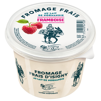 Image de Fromage frais à la framboise, Isigny Sainte-Mère, pot de