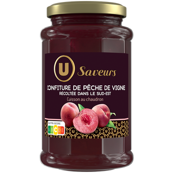 Image de U SAVEURS
Confiture extra pêches de vigne Vallée du Rhône , Pot