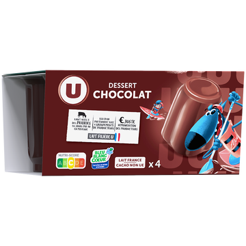 Lou Dessert Lacté Gélifié Au Chocolat U Mat & Lou, 4x100g